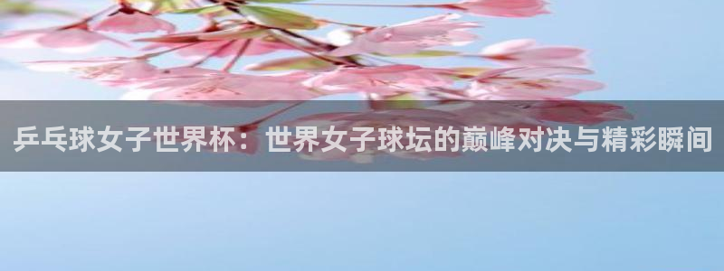 世界杯:乒乓球女子世界杯:世界女子球坛的巅峰对决与精彩瞬间
